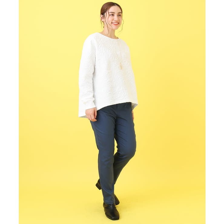 【大きいサイズ/a.v.v×eur3】ボタニカルジャカードプルオーバー eur3｜【大きいサイズ/a.v.v*eur3】ボタニカルジャカードプル