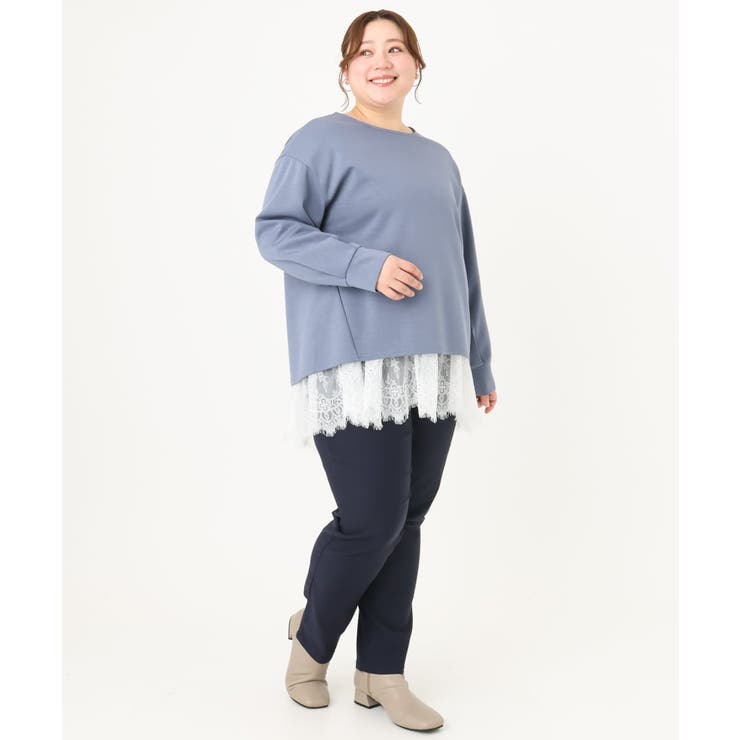 【大きいサイズ】ダンボールカットソー×レースインナーセット | eur3 | 詳細画像14 