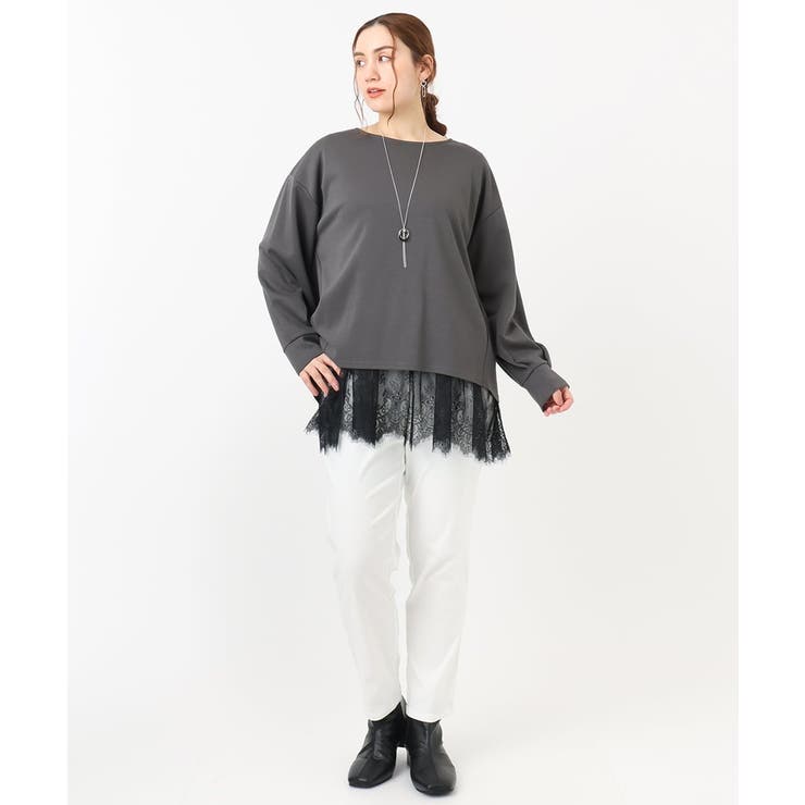 【大きいサイズ】ダンボールカットソー×レースインナーセット | eur3 | 詳細画像25 