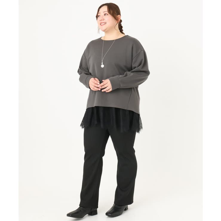 【大きいサイズ】ダンボールカットソー×レースインナーセット | eur3 | 詳細画像34 