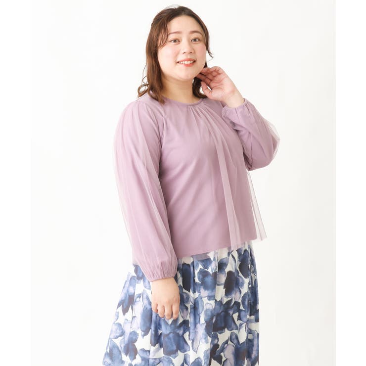 【大きいサイズ】チュールデザインカットソー | eur3 | 詳細画像13 