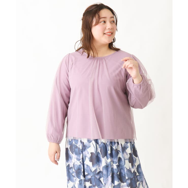 【大きいサイズ】チュールデザインカットソー | eur3 | 詳細画像14 