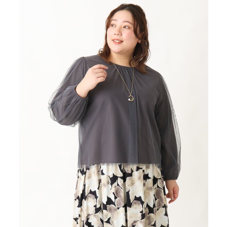 【大きいサイズ】チュールデザインカットソー | eur3 | 詳細画像28 