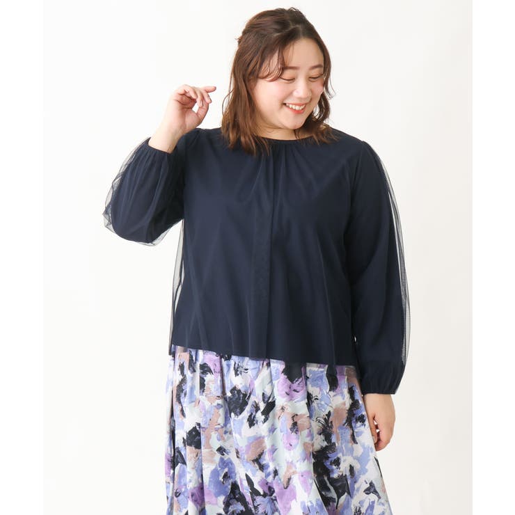 【大きいサイズ】チュールデザインカットソー | eur3 | 詳細画像5 