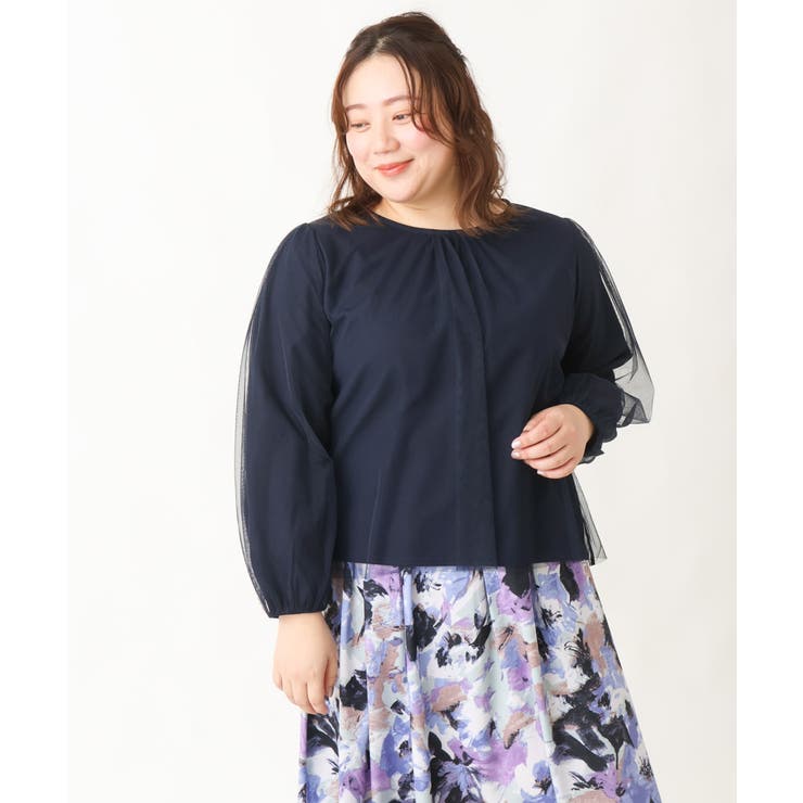 【大きいサイズ】チュールデザインカットソー | eur3 | 詳細画像7 