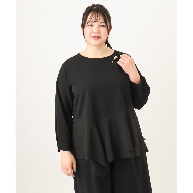 【大きいサイズ】カットジョーゼットイレヘムトップス | eur3 | 詳細画像14 