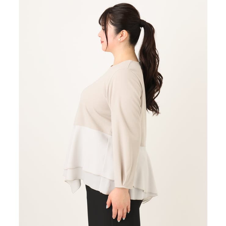 【大きいサイズ】カットジョーゼットイレヘムトップス | eur3 | 詳細画像6 