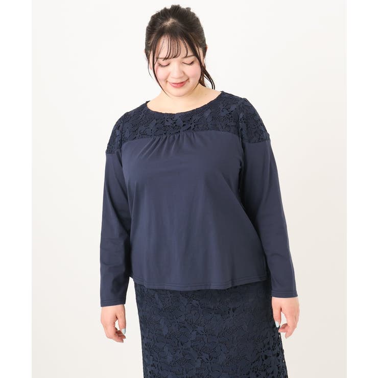 【大きいサイズ】レースコンビカットソー | eur3 | 詳細画像3 