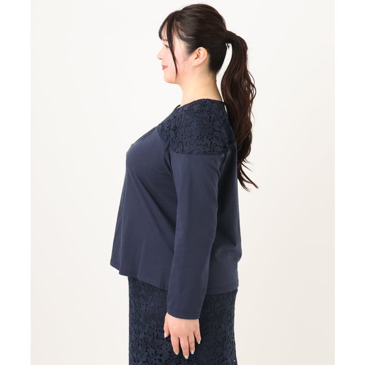 【大きいサイズ】レースコンビカットソー | eur3 | 詳細画像4 