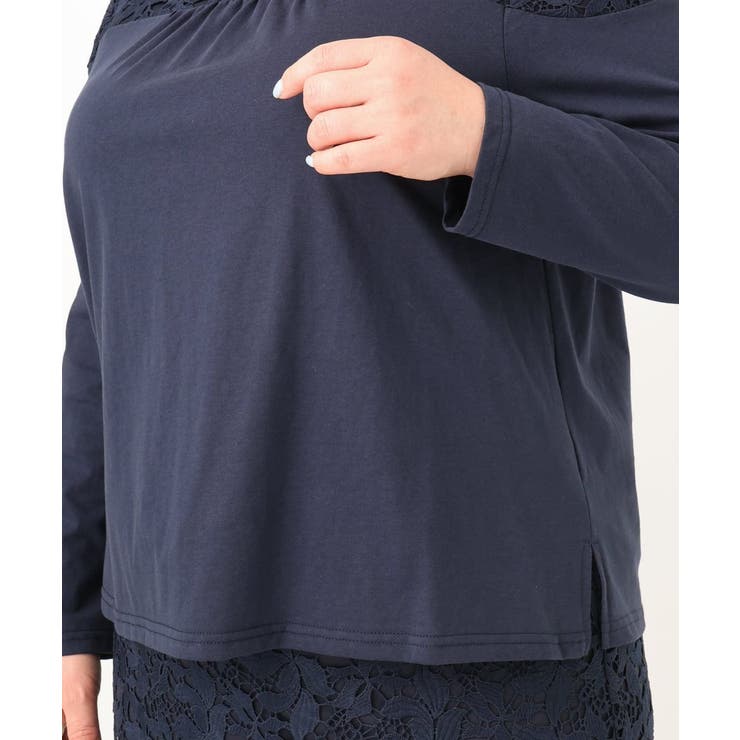 【大きいサイズ】レースコンビカットソー | eur3 | 詳細画像8 