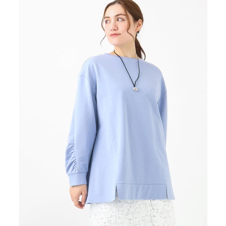 【大きいサイズ】袖ギャザーウラケプルオーバー | eur3 | 詳細画像1 