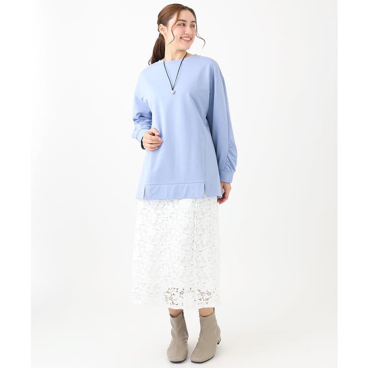 【大きいサイズ】袖ギャザーウラケプルオーバー | eur3 | 詳細画像3 