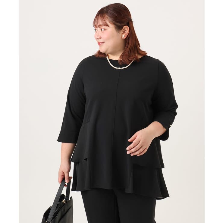 【大きいサイズ/セットアップ対応】カットジョーゼットバックティアードカットソー | eur3 | 詳細画像24 