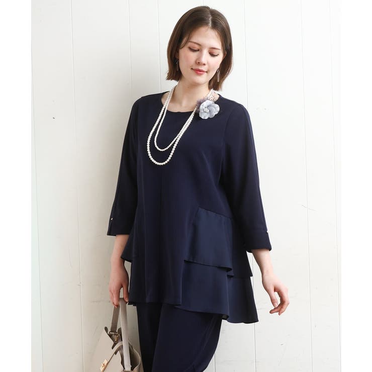 【大きいサイズ/セットアップ対応】カットジョーゼットバックティアードカットソー | eur3 | 詳細画像3 