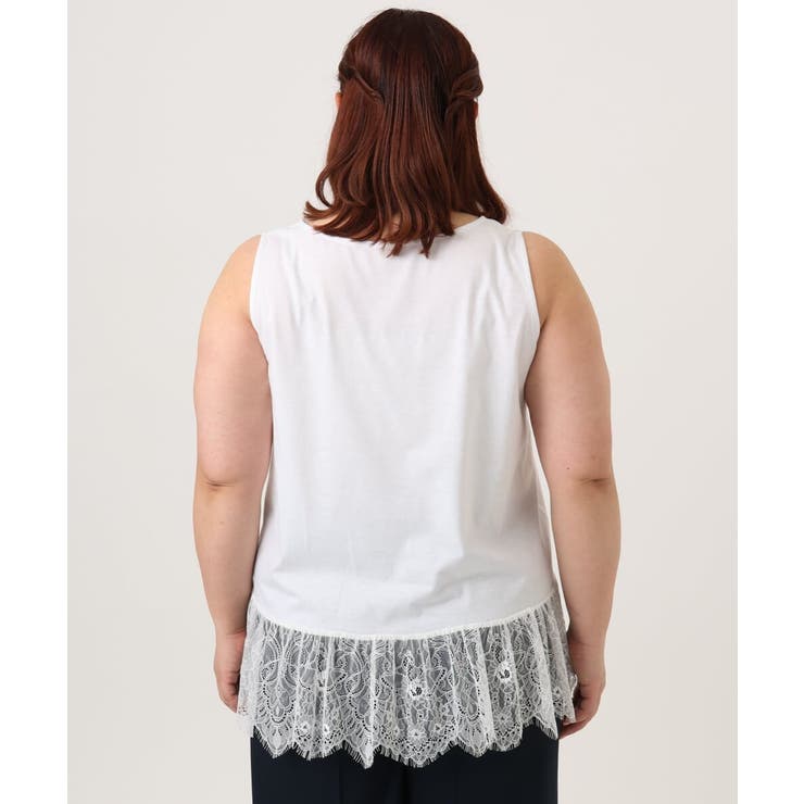【大きいサイズ】レースヘムタンクトップ | eur3 | 詳細画像4 
