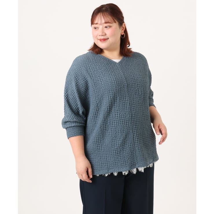 【大きいサイズ】リップルジャージー2WAYカットソー | eur3 | 詳細画像16 