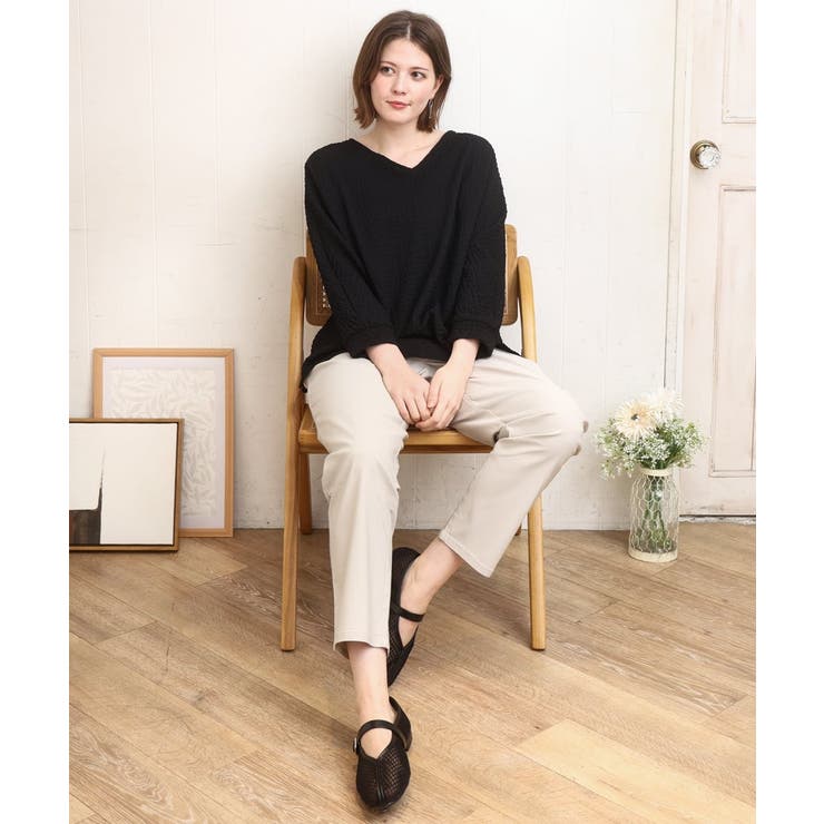 【大きいサイズ】リップルジャージー2WAYカットソー | eur3 | 詳細画像24 