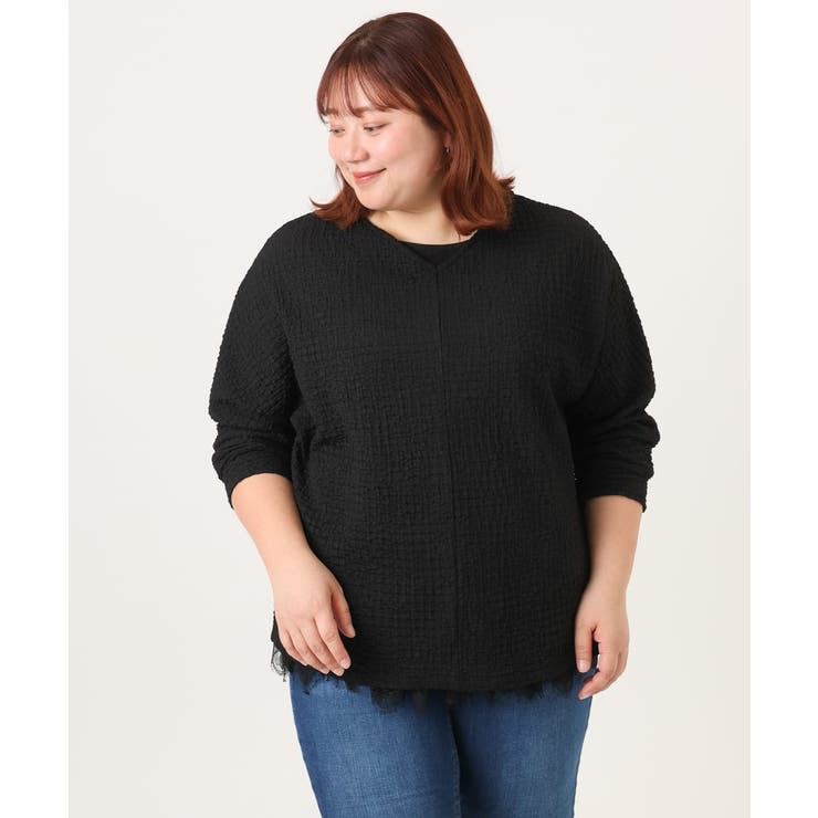 【大きいサイズ】リップルジャージー2WAYカットソー | eur3 | 詳細画像26 