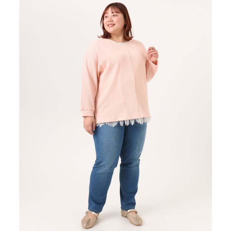 【大きいサイズ】リップルジャージー2WAYカットソー | eur3 | 詳細画像6 