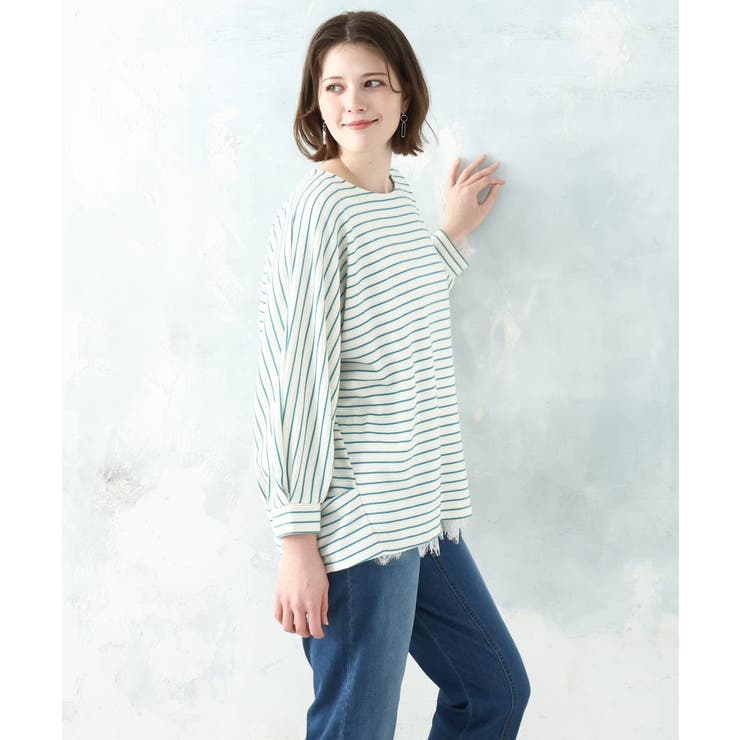 【WEB先行販売】【大きいサイズ】リップルボーダーカットソー | eur3 | 詳細画像6 