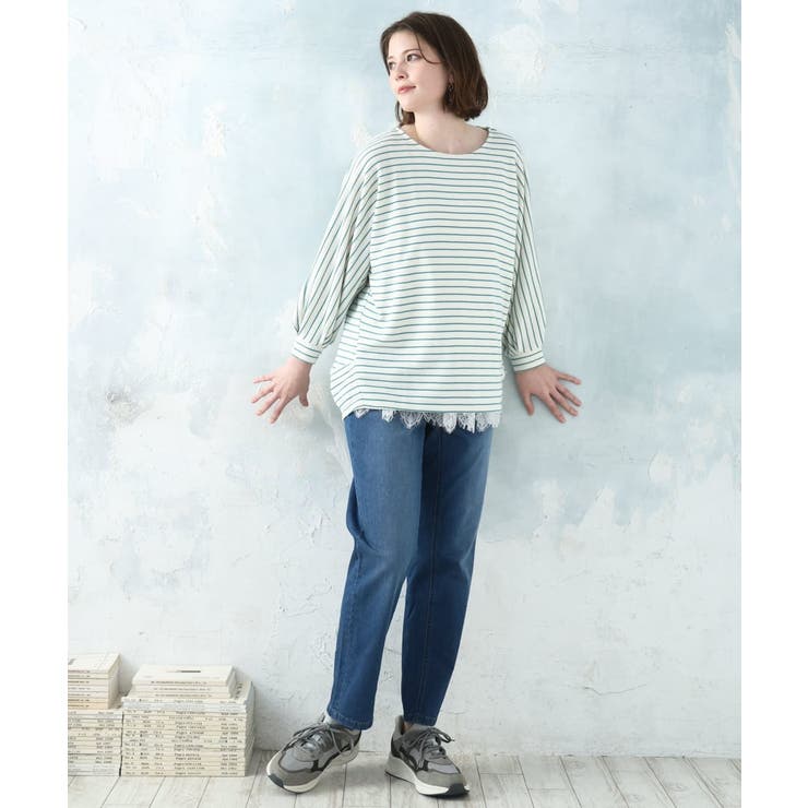 【WEB先行販売】【大きいサイズ】リップルボーダーカットソー | eur3 | 詳細画像7 