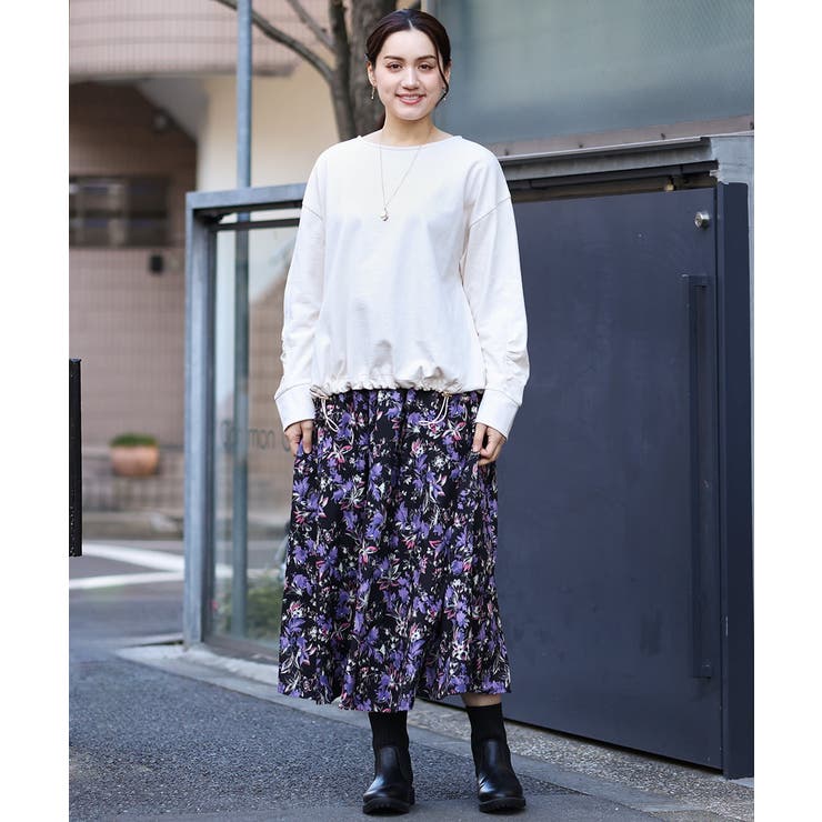 【大きいサイズ】袖ギャザー裏毛トップス | eur3 | 詳細画像18 