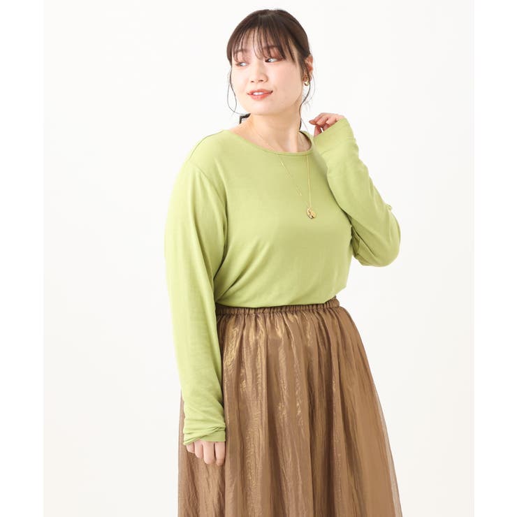 【大きいサイズ】クルーネックシアーカットソー | eur3 | 詳細画像15 