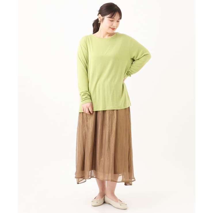 【大きいサイズ】クルーネックシアーカットソー | eur3 | 詳細画像17 