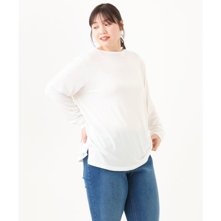 【大きいサイズ】クルーネックシアーカットソー | eur3 | 詳細画像21 