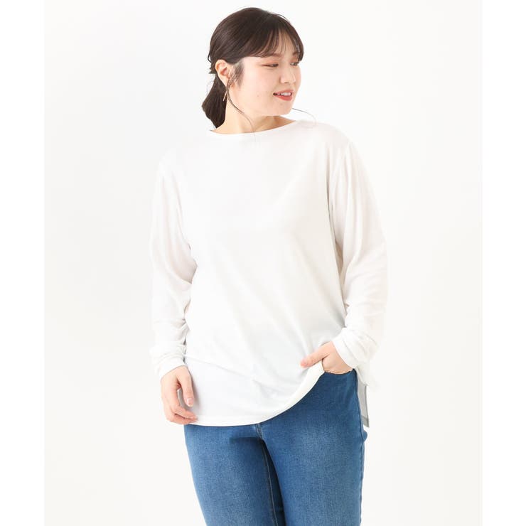 【大きいサイズ】クルーネックシアーカットソー | eur3 | 詳細画像23 