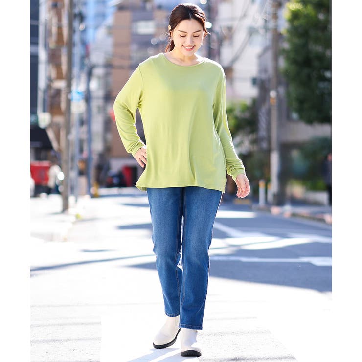 【大きいサイズ】クルーネックシアーカットソー | eur3 | 詳細画像3 