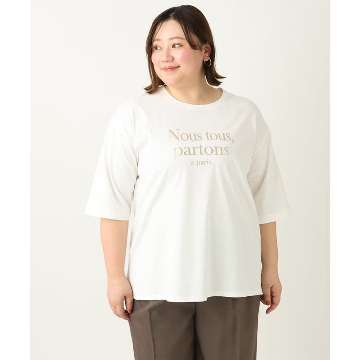 【大きいサイズ】ドロップショルダーロゴTシャツ | eur3 | 詳細画像10 
