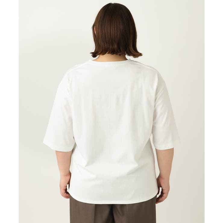 大きいサイズ】ドロップショルダーロゴTシャツ[品番