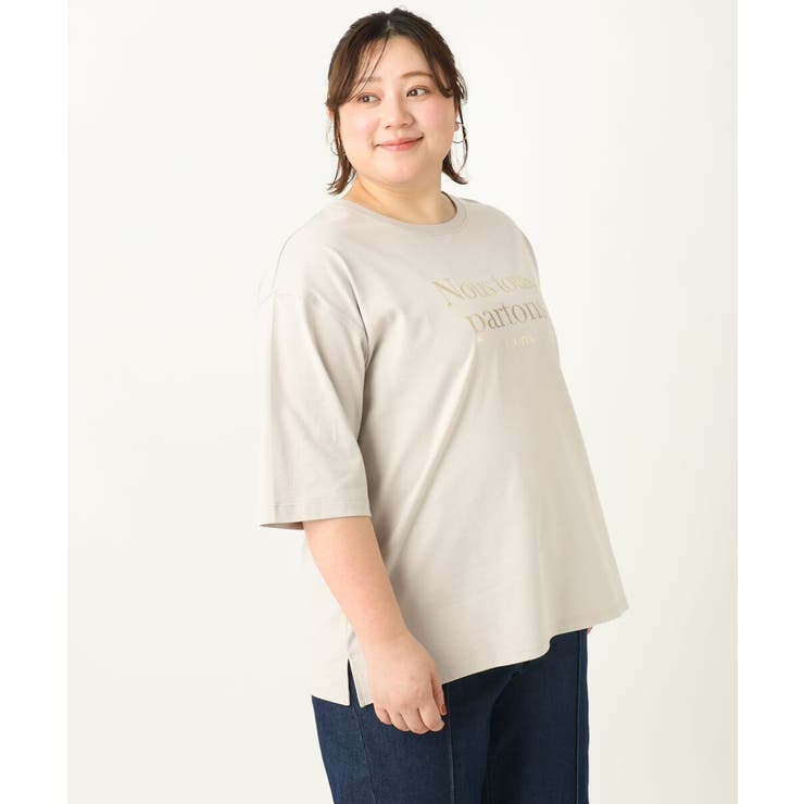 【大きいサイズ】ドロップショルダーロゴTシャツ | eur3 | 詳細画像3 