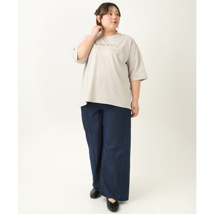 【大きいサイズ】ドロップショルダーロゴTシャツ | eur3 | 詳細画像6 