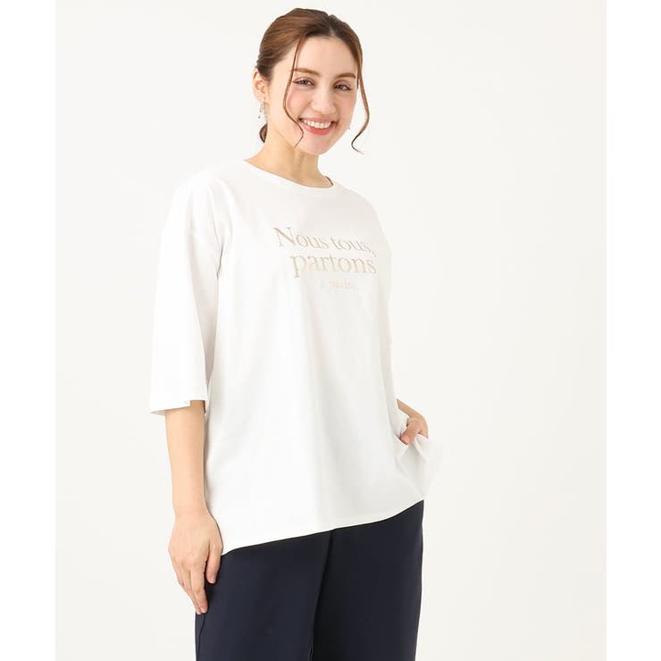 【大きいサイズ】ドロップショルダーロゴTシャツ | eur3 | 詳細画像7 