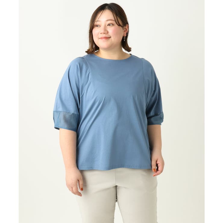 【大きいサイズ】シアーランタンスリーブカットソー | eur3 | 詳細画像13 