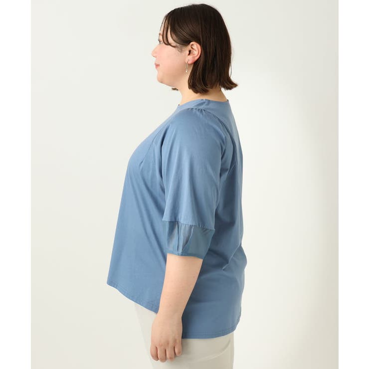 【大きいサイズ】シアーランタンスリーブカットソー | eur3 | 詳細画像15 