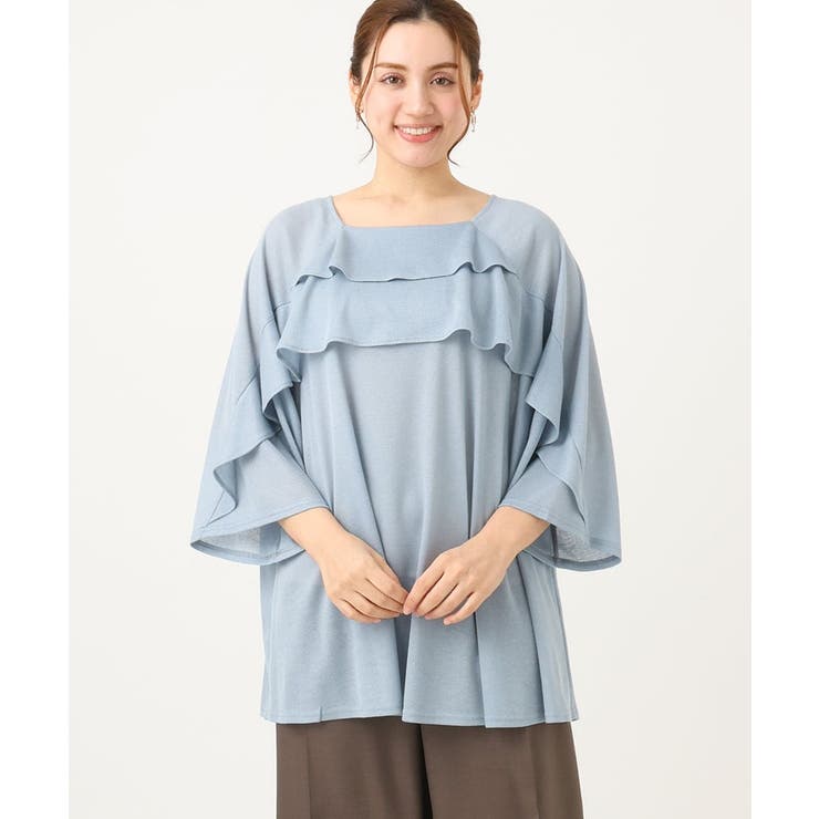 【大きいサイズ】ラッフルカットソー | eur3 | 詳細画像1 