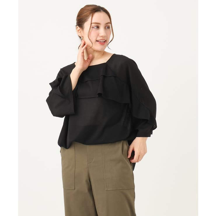 【大きいサイズ】ラッフルカットソー | eur3 | 詳細画像17 