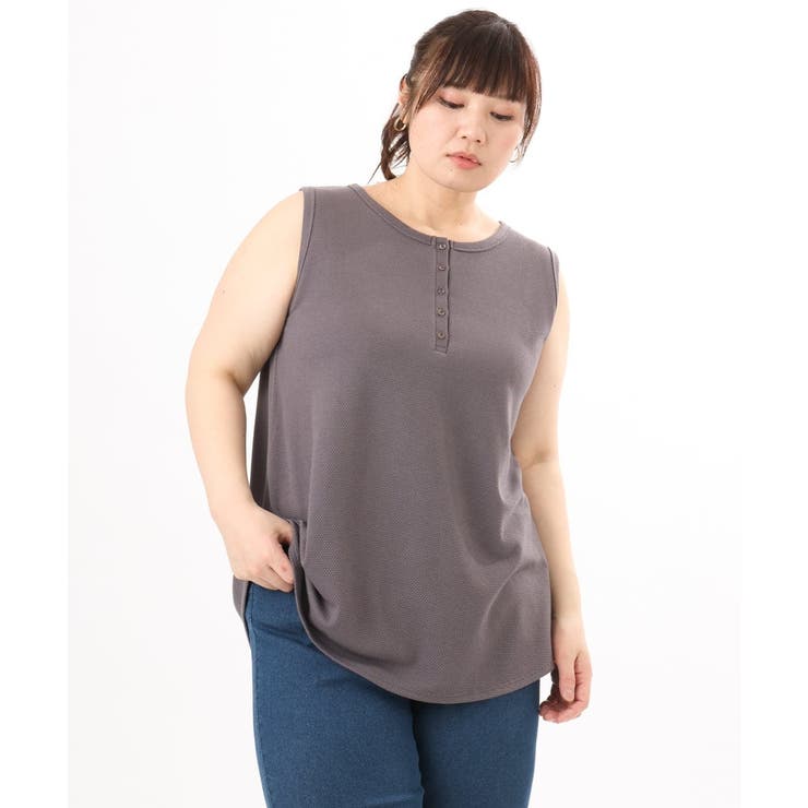 【大きいサイズ】ヘンリーネックタンクトップ | eur3 | 詳細画像13 