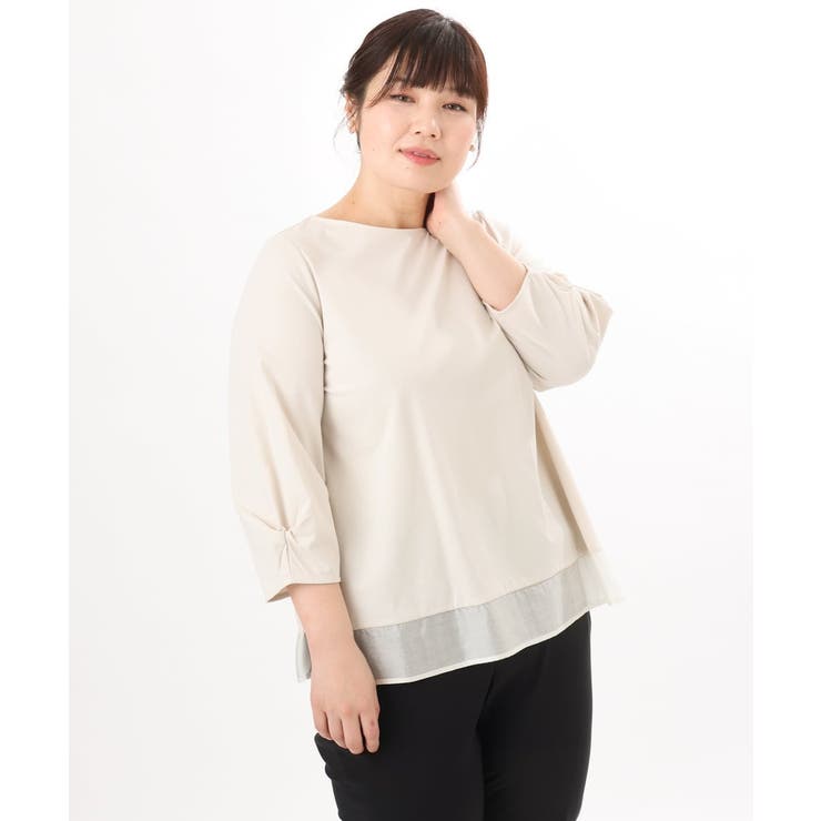 ライトグレー | 【大きいサイズ】裾シア―カットソー | eur3