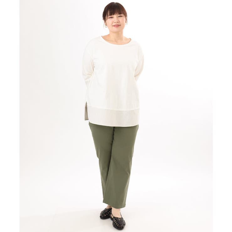【大きいサイズ】裾ストライプカットソー | eur3 | 詳細画像15 