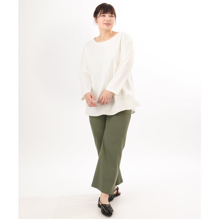 【大きいサイズ】裾ストライプカットソー | eur3 | 詳細画像16 