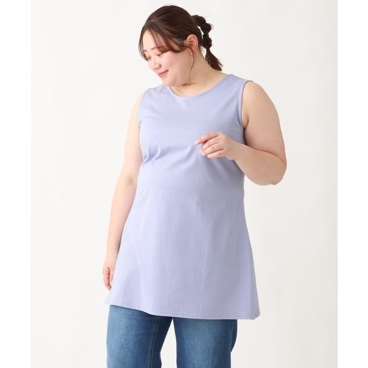 【大きいサイズ】コットンロングタンクトップ | eur3 | 詳細画像2 