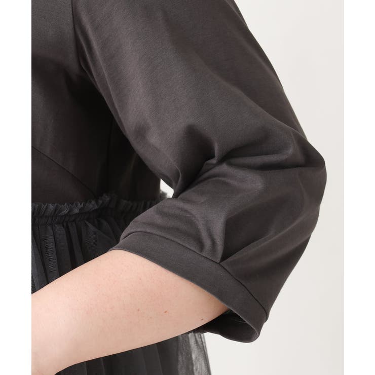 【大きいサイズ】チュールギャザーコンビチュニック | eur3 | 詳細画像10 