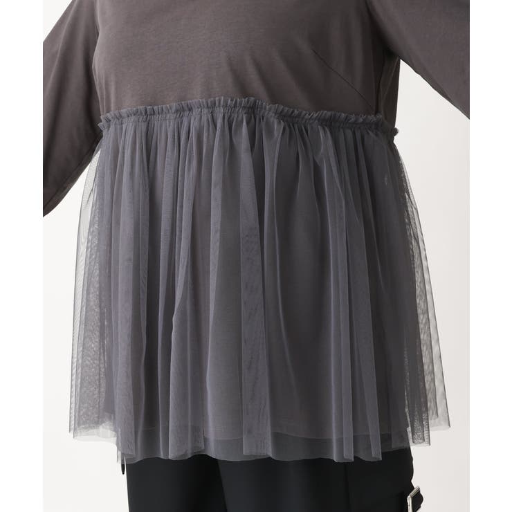 【大きいサイズ】チュールギャザーコンビチュニック | eur3 | 詳細画像11 