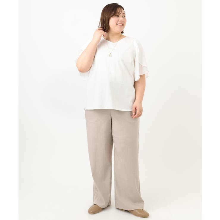 【大きいサイズ】ラッフルスリーブカットソー | eur3 | 詳細画像18 