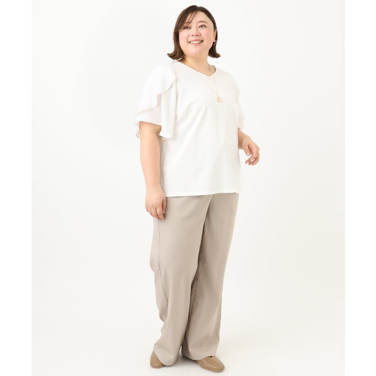 【大きいサイズ】ラッフルスリーブカットソー | eur3 | 詳細画像19 