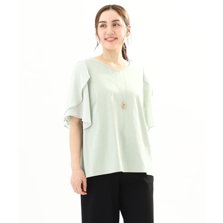 【大きいサイズ】ラッフルスリーブカットソー | eur3 | 詳細画像2 